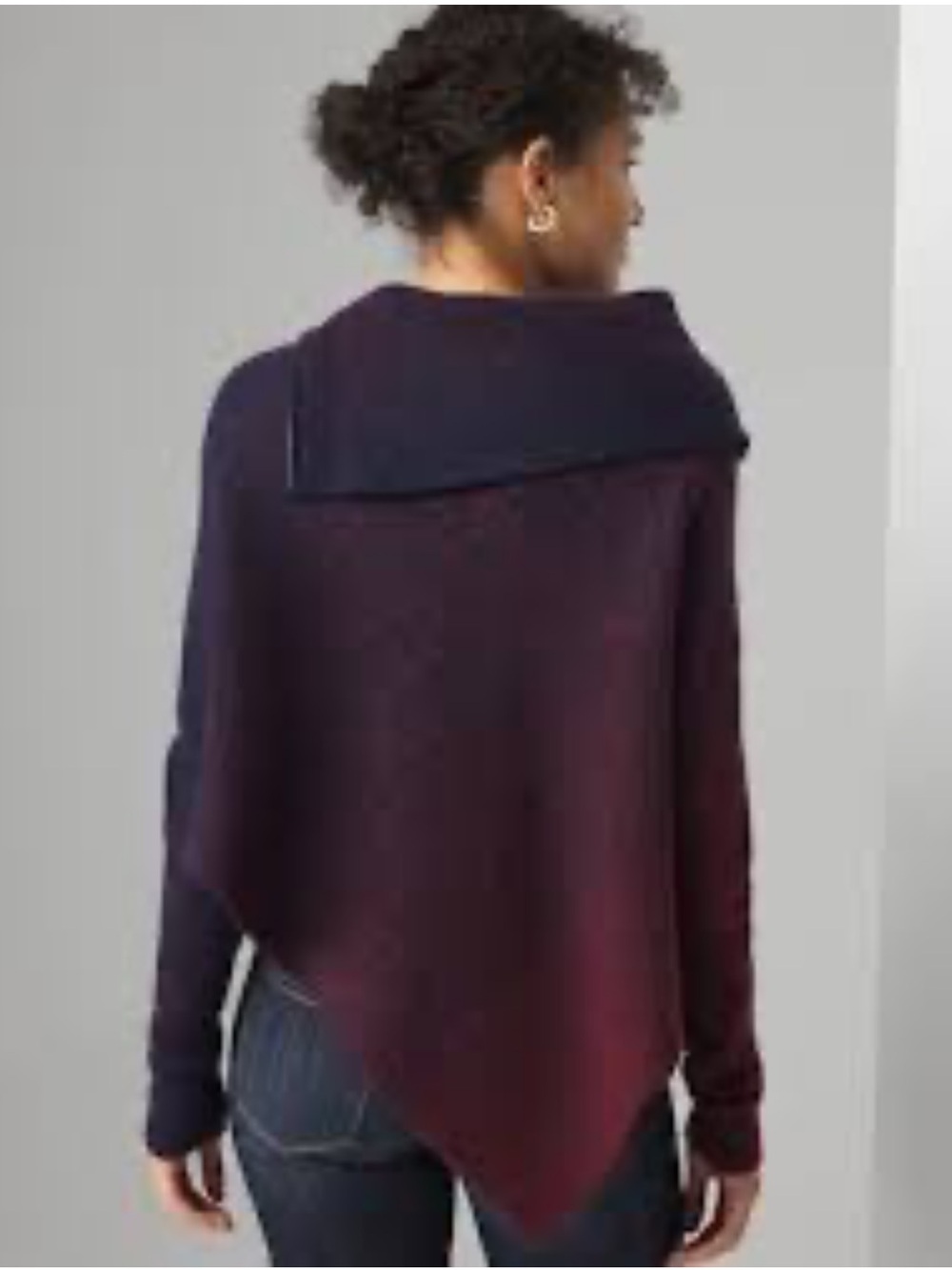 White House Black Market Ombre Draped Neck Poncho Sweater  M\L - Picture 5 of 13